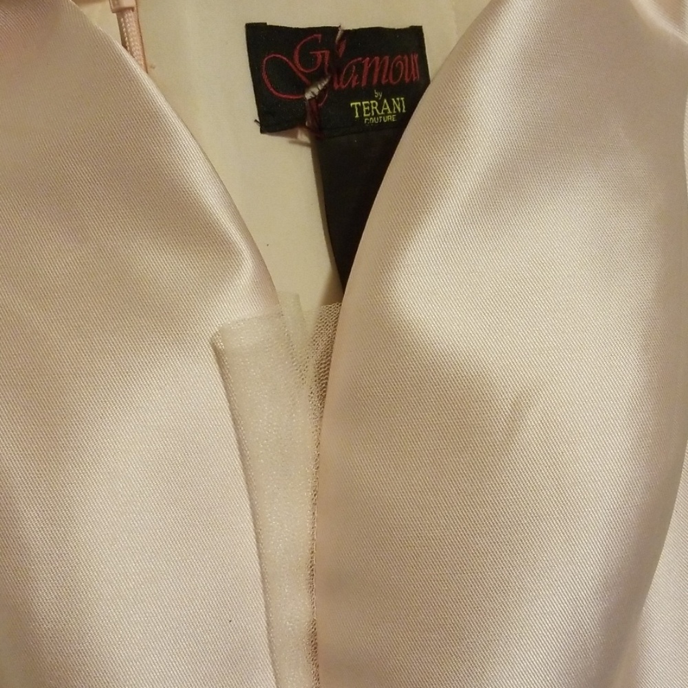 Mikado and tulle illusion prom dress